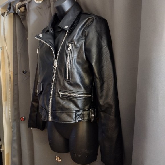 `Love Tree - Black Leather Jacket - Size Small - Picture 5 of 7
